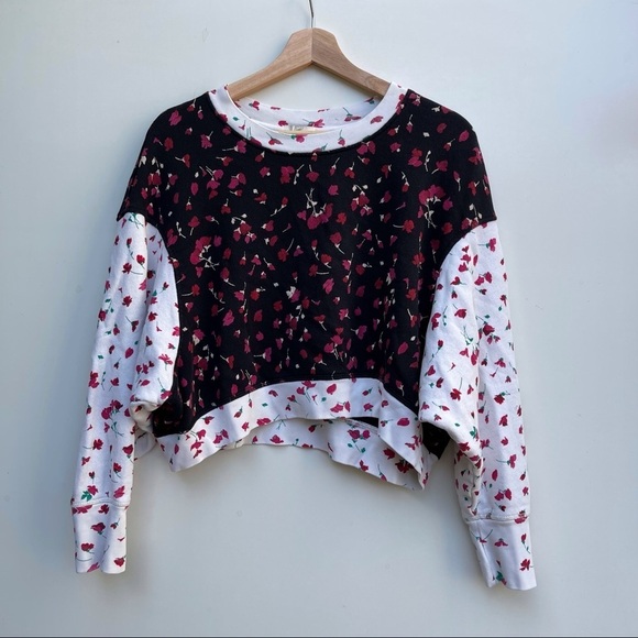Joie Caleigh Mi Amor Floral Crewneck Oversized Pullover Sweatshirt Size S - Picture 2 of 9